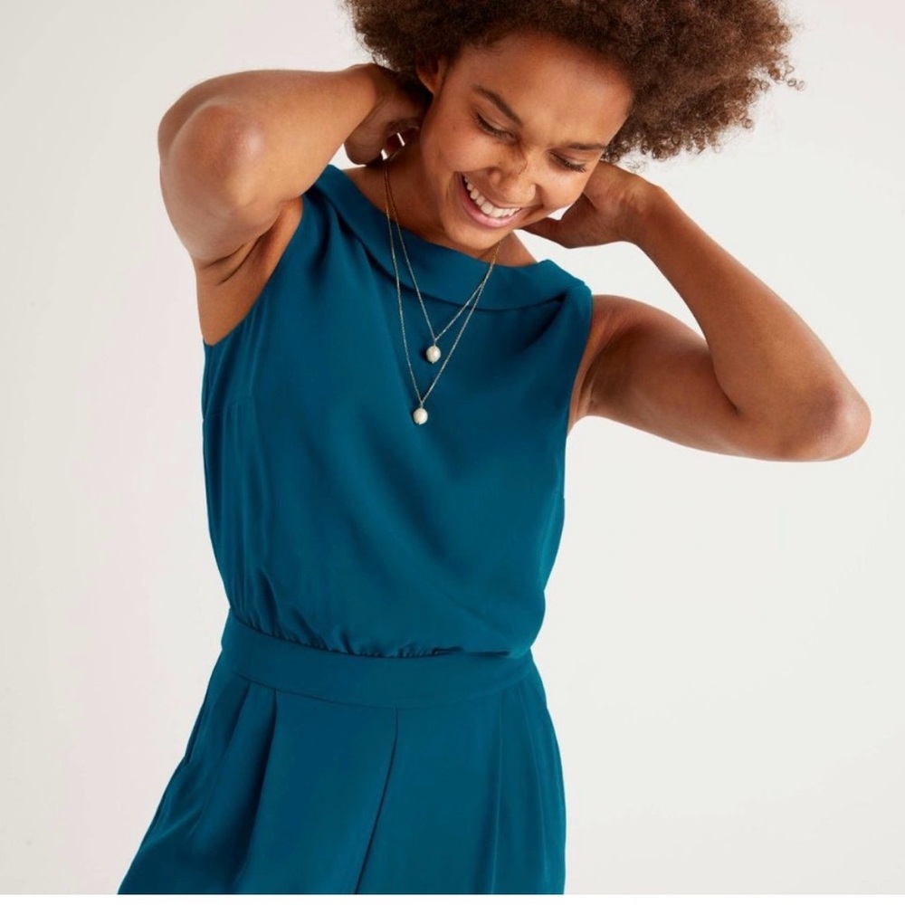 Boden Teal Sleeveless Jumpsuit Excellent Condition